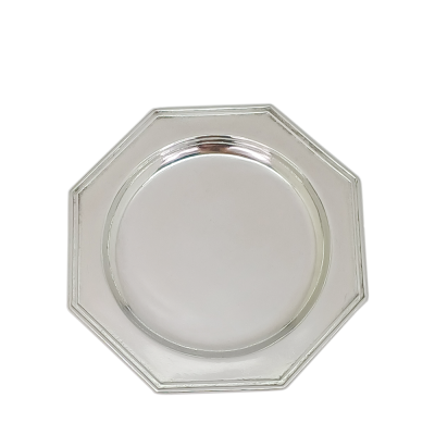 Pewter Octogon Coaster 12 cms.