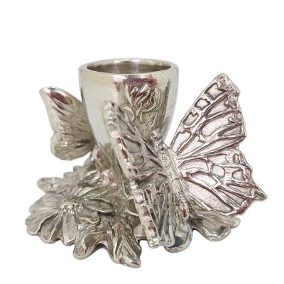 Pewter Candle Stick/ Butterfly