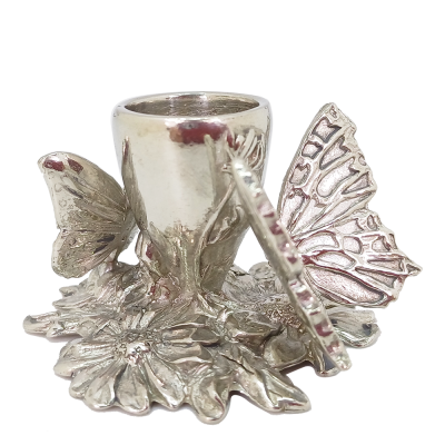 Pewter Candle Stick/ Butterfly