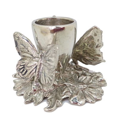 Pewter Candle Stick/ Butterfly