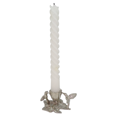 Pewter Candle Stick/ Humming Bird