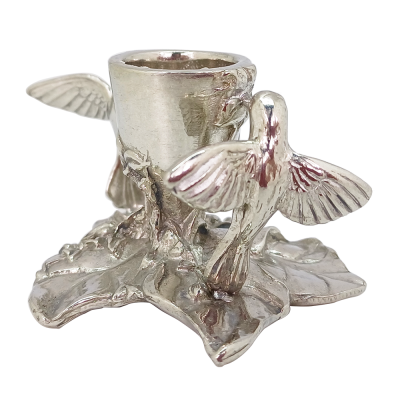 Pewter Candle Stick/ Humming Bird