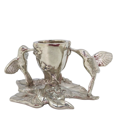 Pewter Candle Stick/ Humming Bird