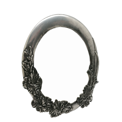 Pewter Oval Photo Frame_Flower