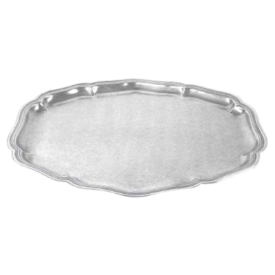 Pewter Oval Chippendale Plate 36 cms.