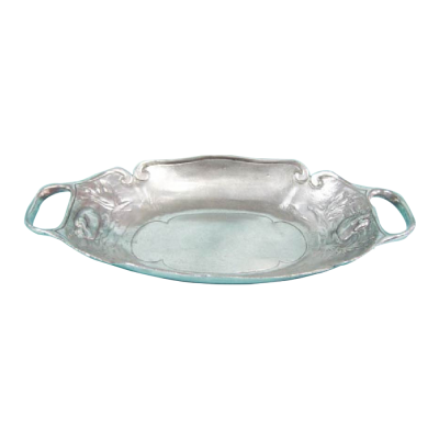 Pewter oval Bowl 30 cms. w/Handle_Duck