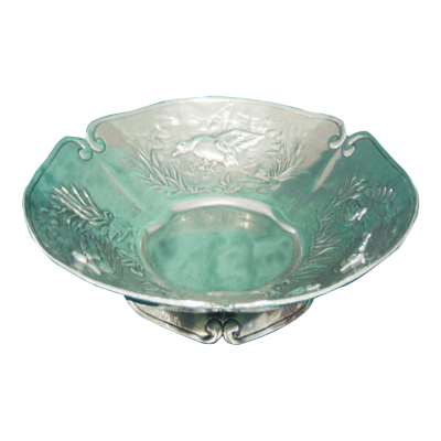 Pewter Round Bowl 32 cms. w/Base_Duck