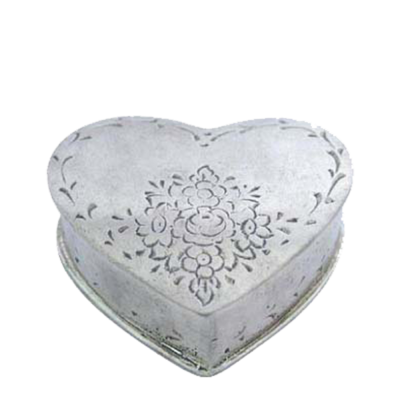 Pewter Heart Box Flower