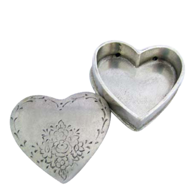 Pewter Heart Box Flower