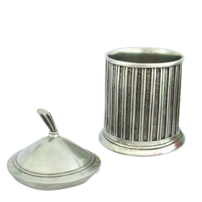 Pewter Cotton Box w/ Lid
