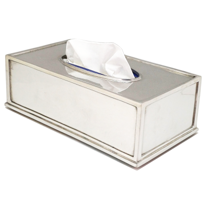 Pewter Rectangle Tissue Box Holder_Plain