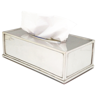 Pewter Rectangle Tissue Box Holder_Plain