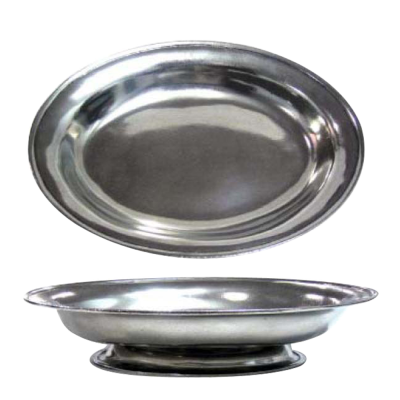 Pewter Oval Bowl 34 cms. w/ Base
