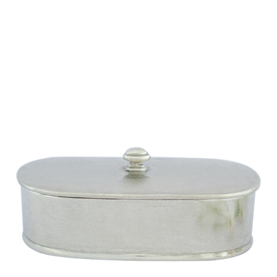 Pewter Oval Box Plain Size M