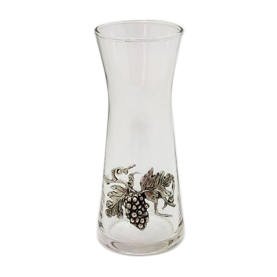 Glass Carafe / Pewter Grape Décor