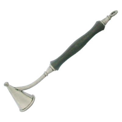 Pewter Candle Snuffer_Wood Handle