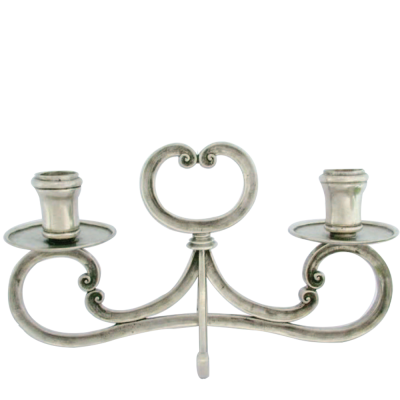 Pewter Candleholder 2 lights