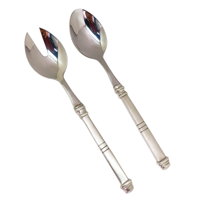 A_Pewter Flatware Salad Server Set
