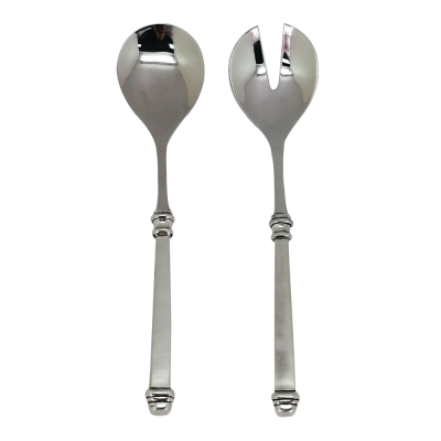 A_Pewter Flatware Salad Server Set