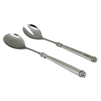 A_Pewter Flatware Salad Server Set