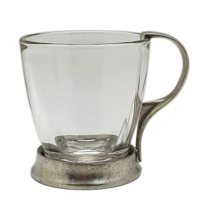 Glass Cup / Pewter Décor