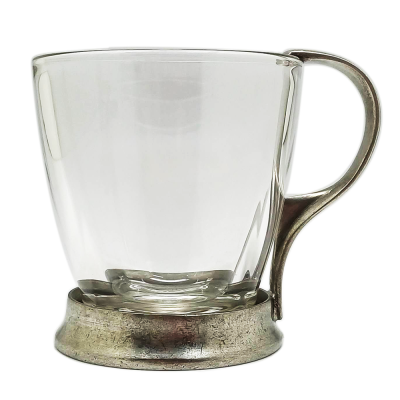 Glass Cup / Pewter Décor