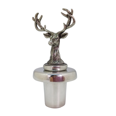 Glass Decanter Pewter Décor_DEER Antler