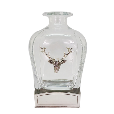 Glass Decanter Pewter Décor_DEER Antler