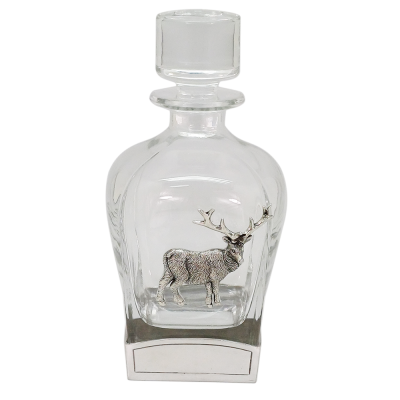 Glass Decanter Pewter Décor_DEER