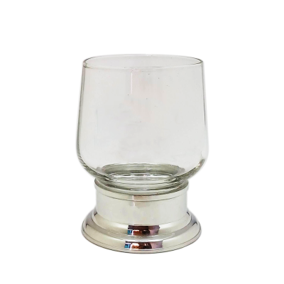 Old Fashion Whiskey Glass w/Pewter Base