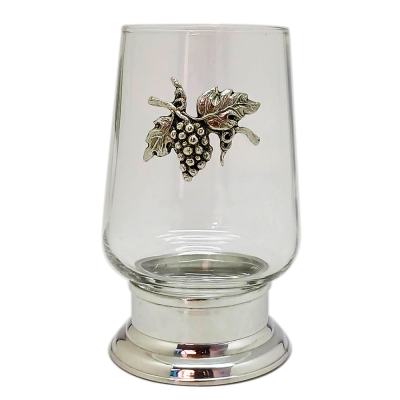 Glass w/ Pewter Base n Grape