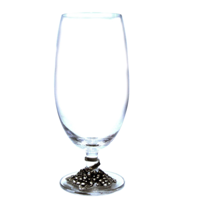 Water Goblet w/Pewter Grape