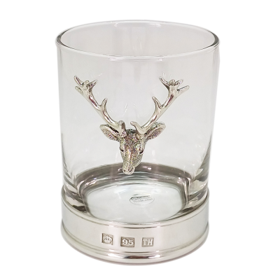 Brandy Glass w/ Pewter Base_Deer