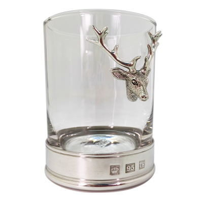 Brandy Glass w/ Pewter Base_Deer