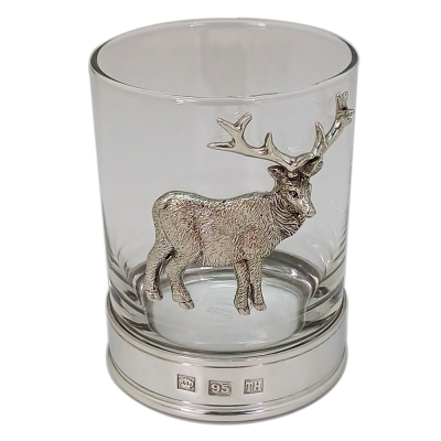 Brandy Glass w/ Pewter Base_Deer