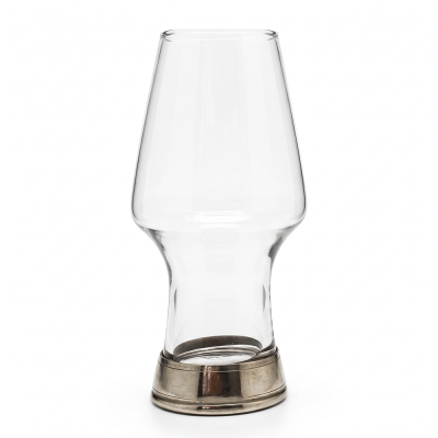 BEER GLASS_CRAFTMHAN TUMBLER w/PEWTER BASE