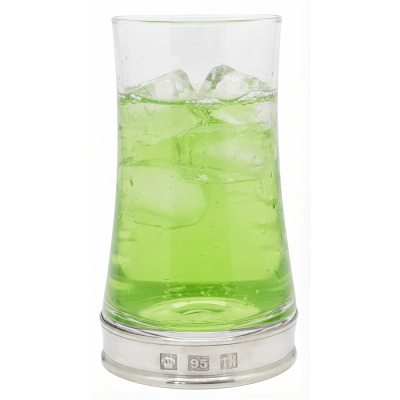 WATER GLASS_ALOHA w/PEWTER BASE