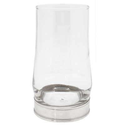 WATER GLASS_ SCIROCCO HI BALL w/PEWTER BASE