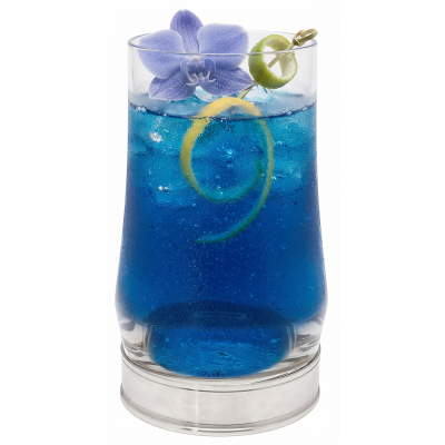 WATER GLASS_ SCIROCCO HI BALL w/PEWTER BASE