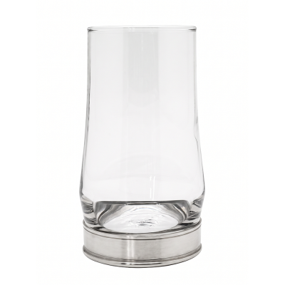 WATER GLASS_ SCIROCCO HI BALL w/PEWTER BASE