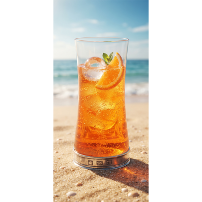 WATER GLASS_ALOHA w/PEWTER BASE