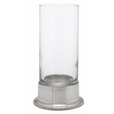 Water Hi Ball Glass w/ Pewter Base_Bead