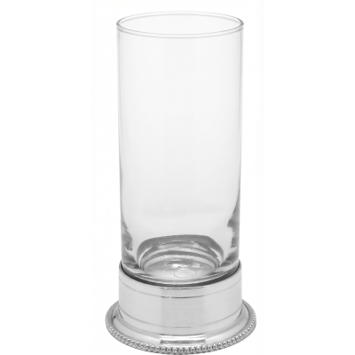 Water Hi Ball Glass w/ Pewter Base_Bead