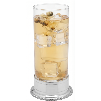 Water Hi Ball Glass w/ Pewter Base_Bead