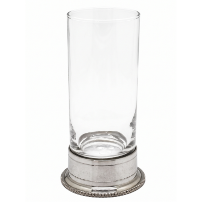 Water Hi Ball Glass w/ Pewter Base_Bead