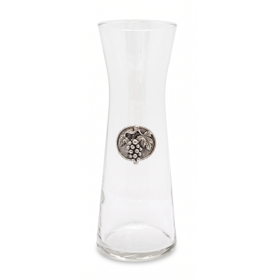 Glass Caraff w/Pewter Grape Medal