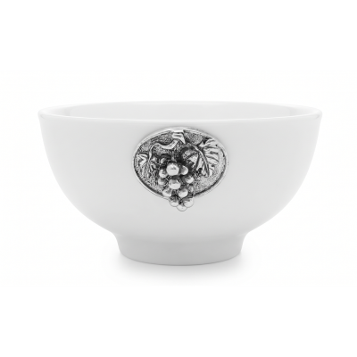 Porcelain Small bowl w/Pewter Grape Medal
