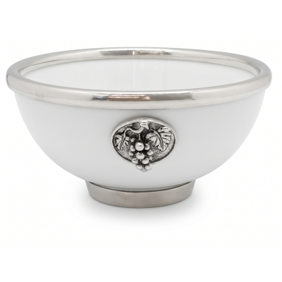 Porcelain Bowl 13 cms. w/Pewter Décor_Grape