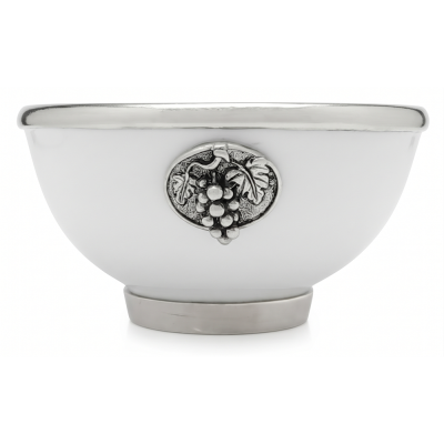 Porcelain Small Bowl  w/Pewter Décor_Grape
