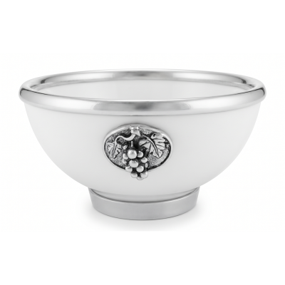 Porcelain Small Bowl  w/Pewter Décor_Grape